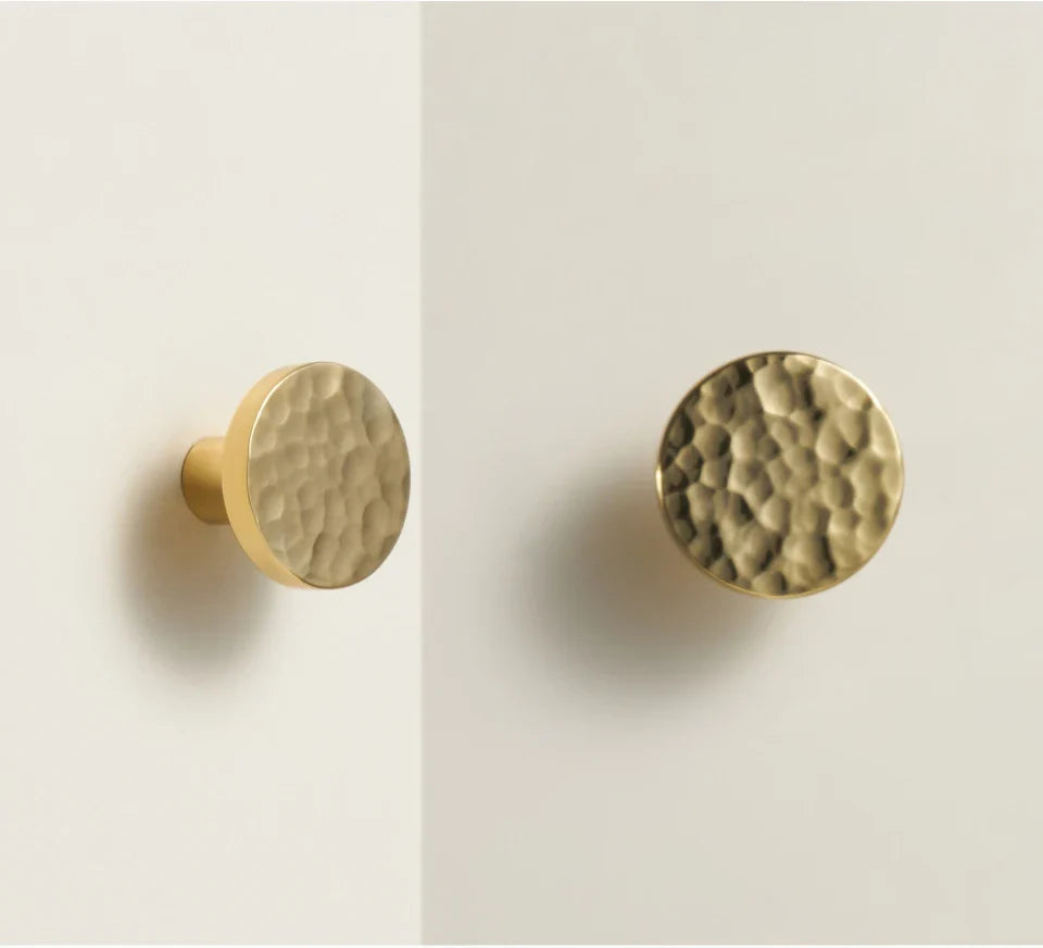 Solid Brass Hammered Cabinet knob Handle