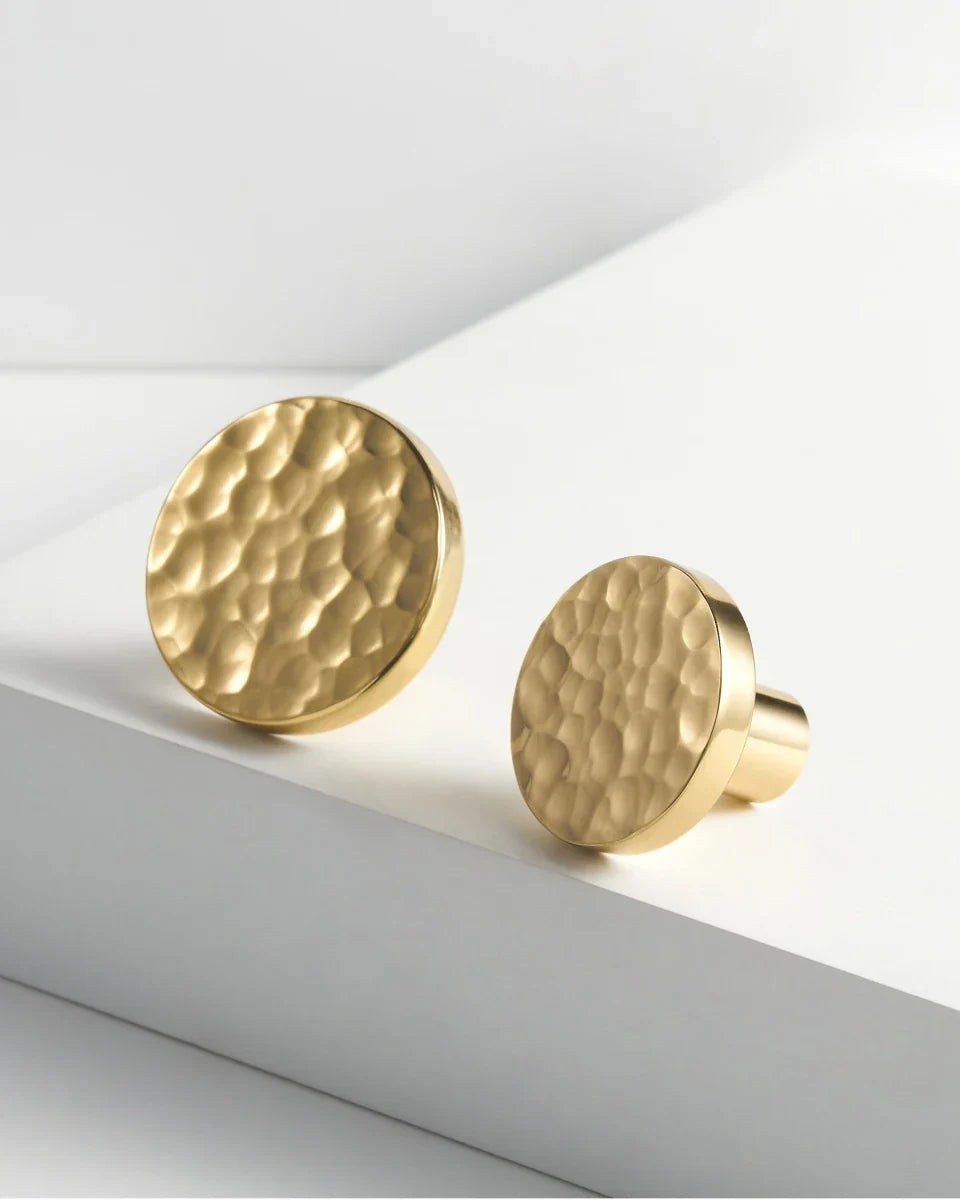 Solid Brass Hammered Cabinet knob Handle