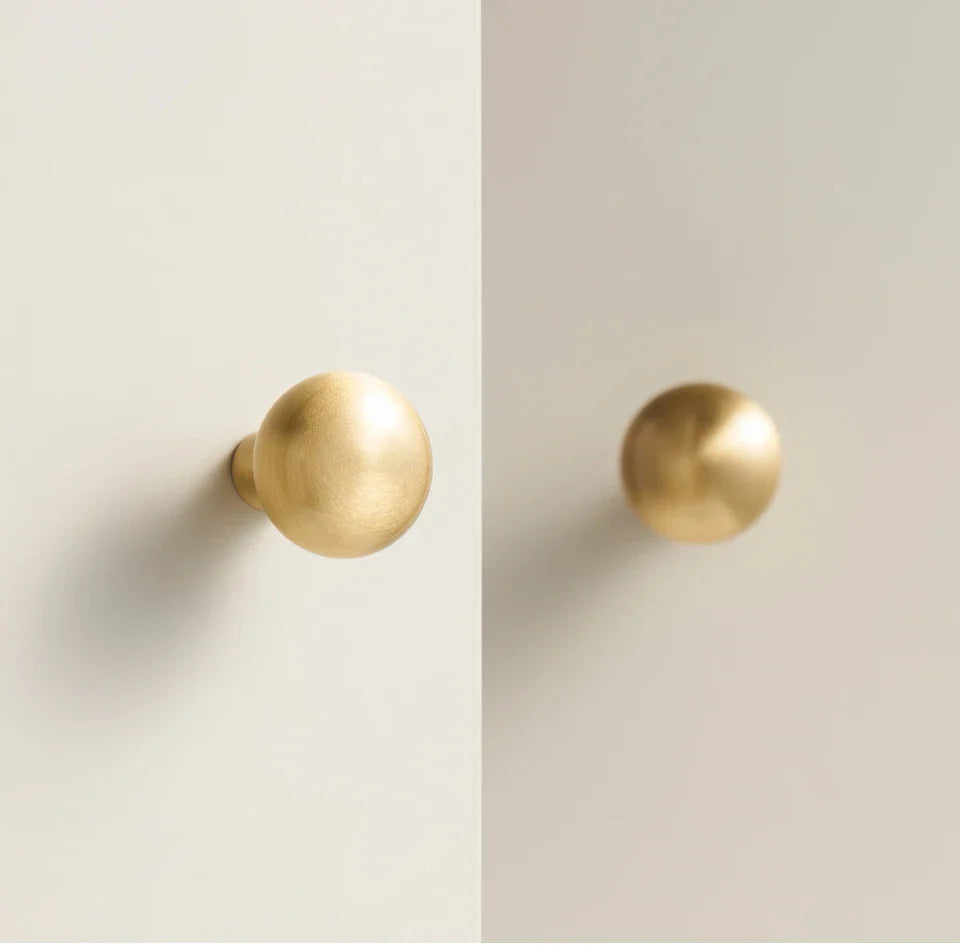 Solid Brass Smooth Round Knob – Elegant Cabinet & Drawer T-Bar Handle