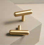 Solid Brass Smooth Round Knob – Elegant Cabinet & Drawer T-Bar Handle