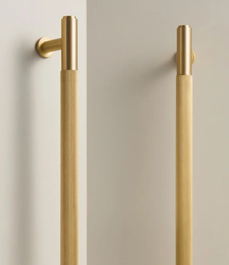Solid Gold Brass Linear Handle – Modern Cabinet & Drawer Pull