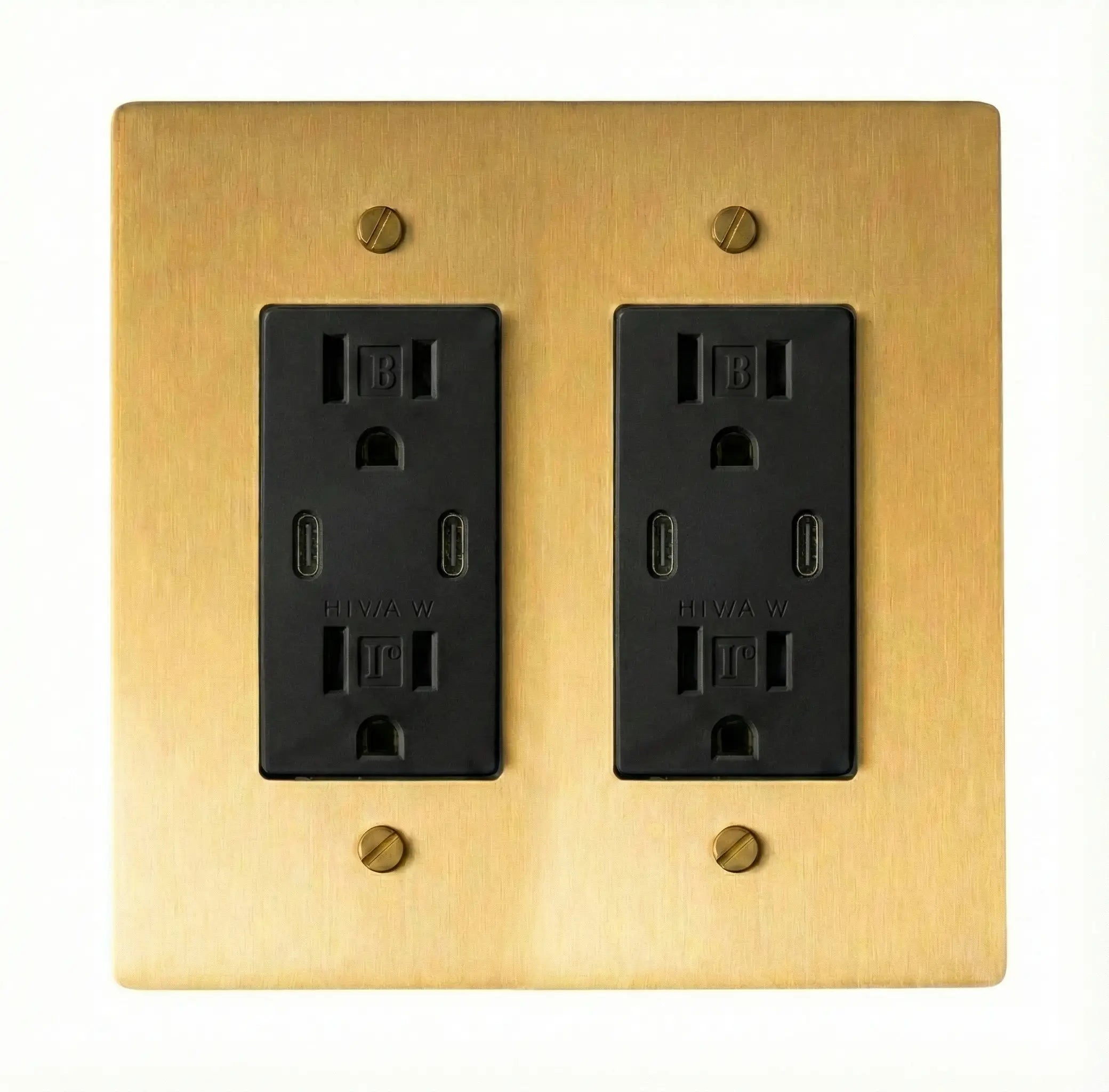 Solid Brass 2-Gang Outlet (4plugs)