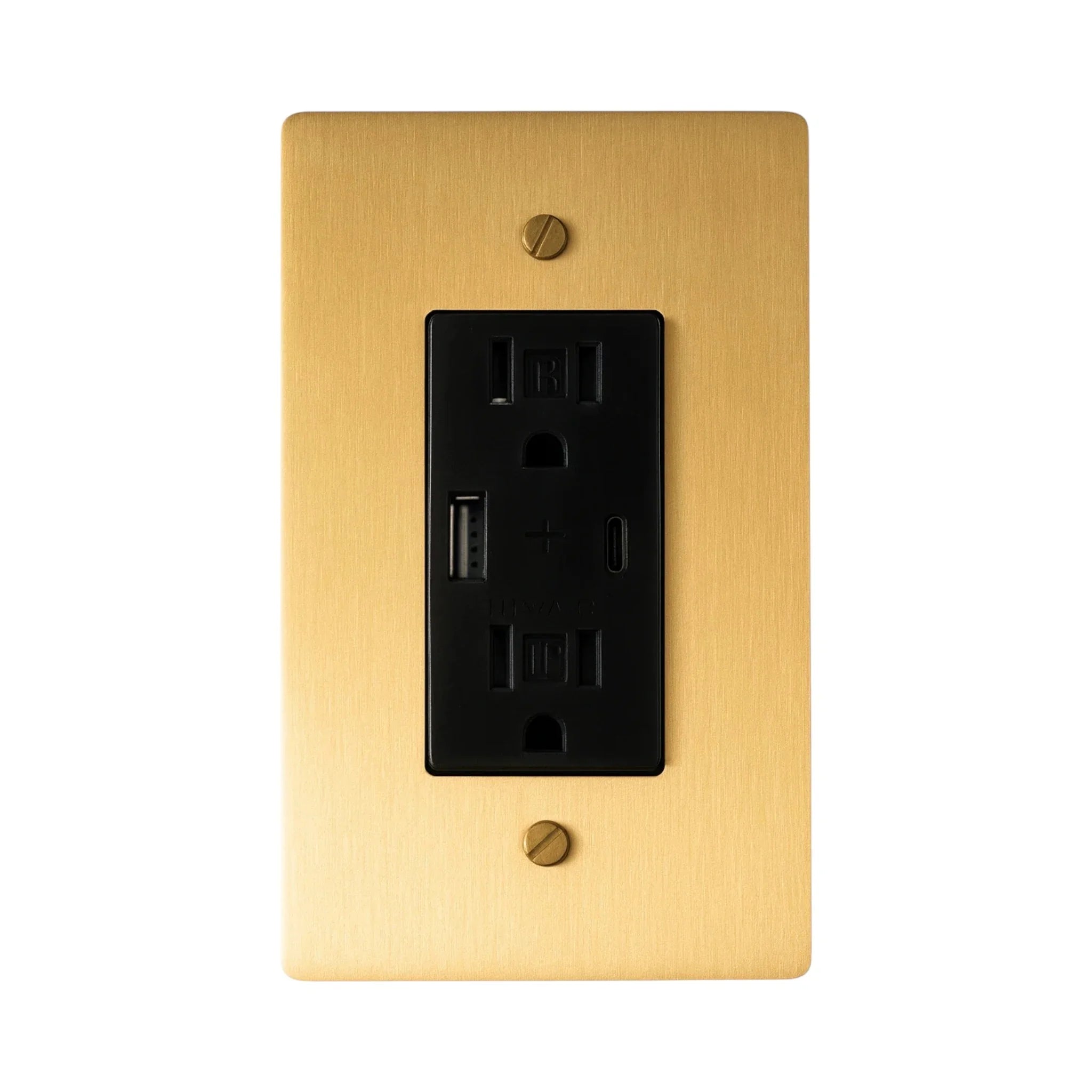 Usb- c electrical outlet in solid brass wall plate Getswitches brand