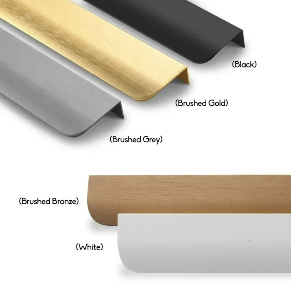 Hidden Cabinet Edge Pull Handle – Aluminum Kitchen Drawer & Cupboard Pull