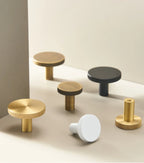 Solid Brass Knurled Cabinet Knob – Matte Antique Finish
