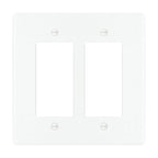 2-gang Decora wall plate in White finish (coated brass)