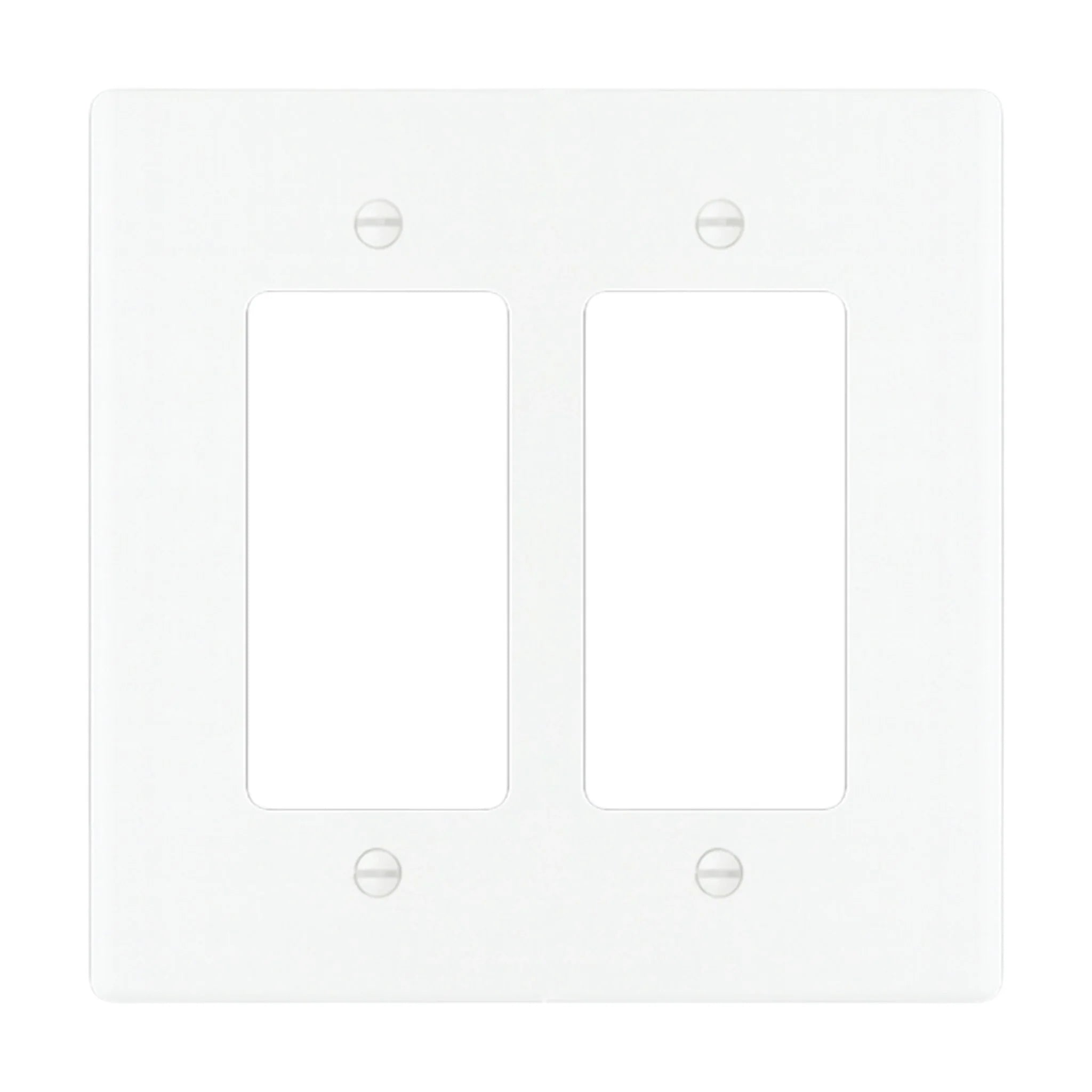 2-gang Decora wall plate in White finish (coated brass)