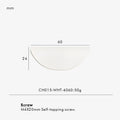 Measurement chart for a white brass edge pull 60 mm with dimensions and weight information.