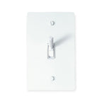White light switch cover with a single toggle on a white background