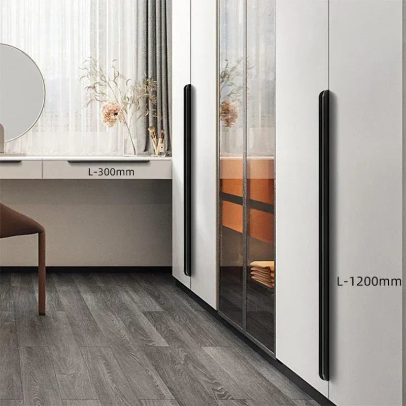 Invisible Aluminum Edge Pull Handle – Modern Curved Cabinet & Drawer Pull