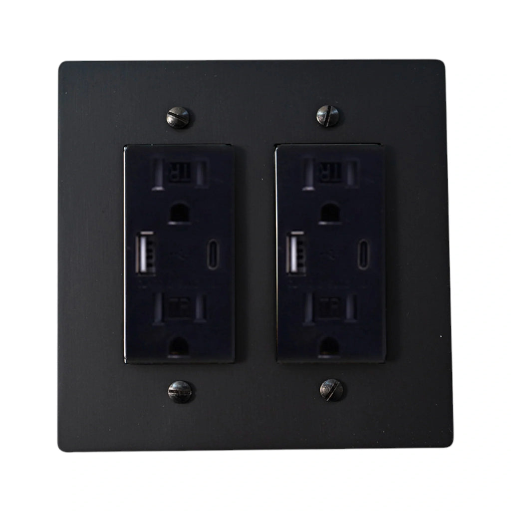 Solid Brass 2-Gang Outlet (4plugs)