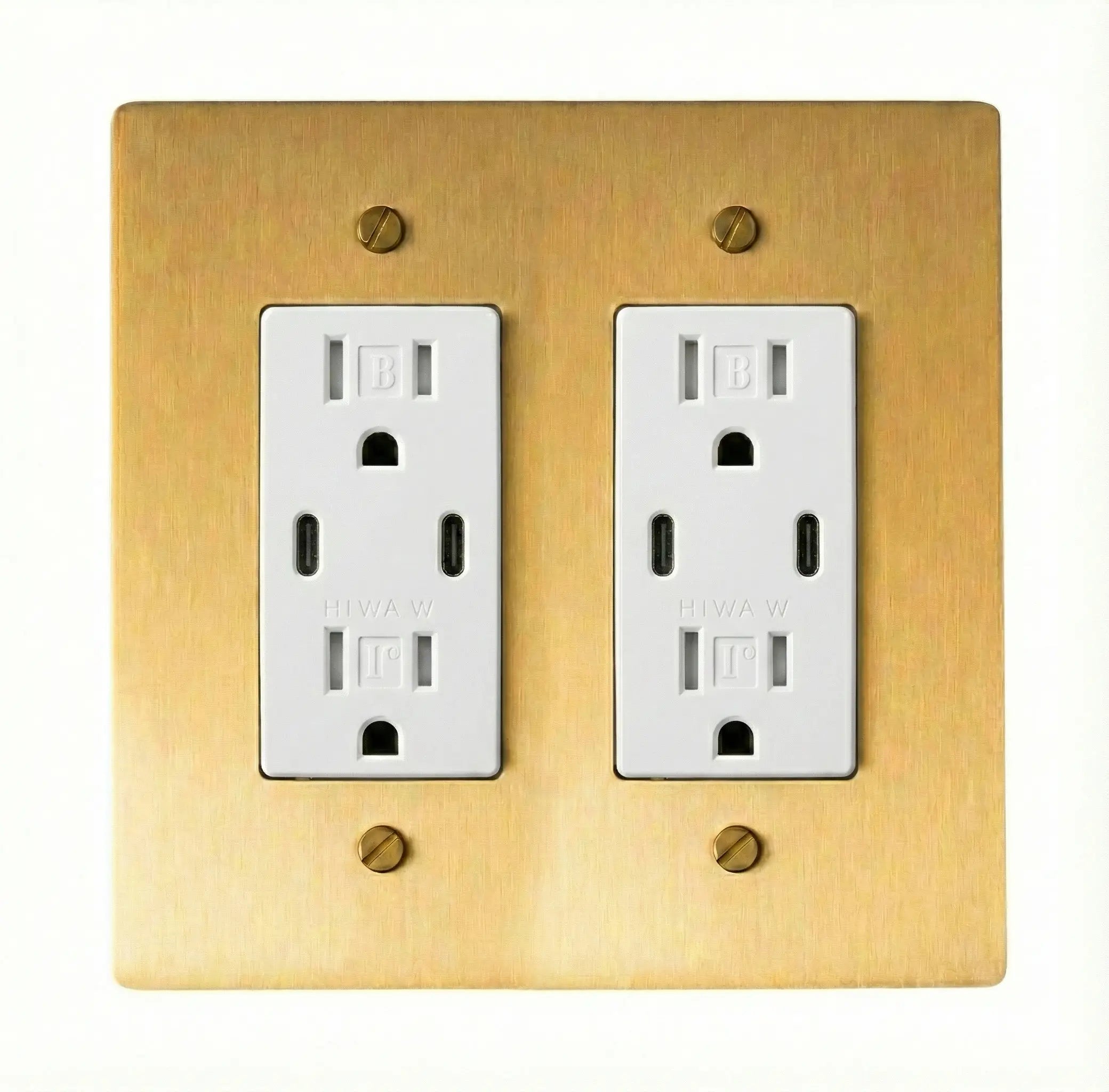 Solid Brass 2-Gang Outlet (4plugs)