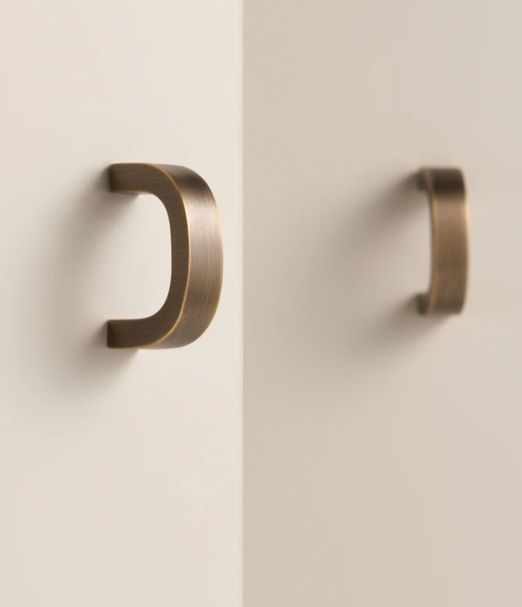 Solid Brass Bent Handle – Simple Modern Cabinet & Drawer Pull