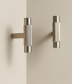 Solid Brass Knurled Knob – Brushed Nickel Luxury Cabinet Handle