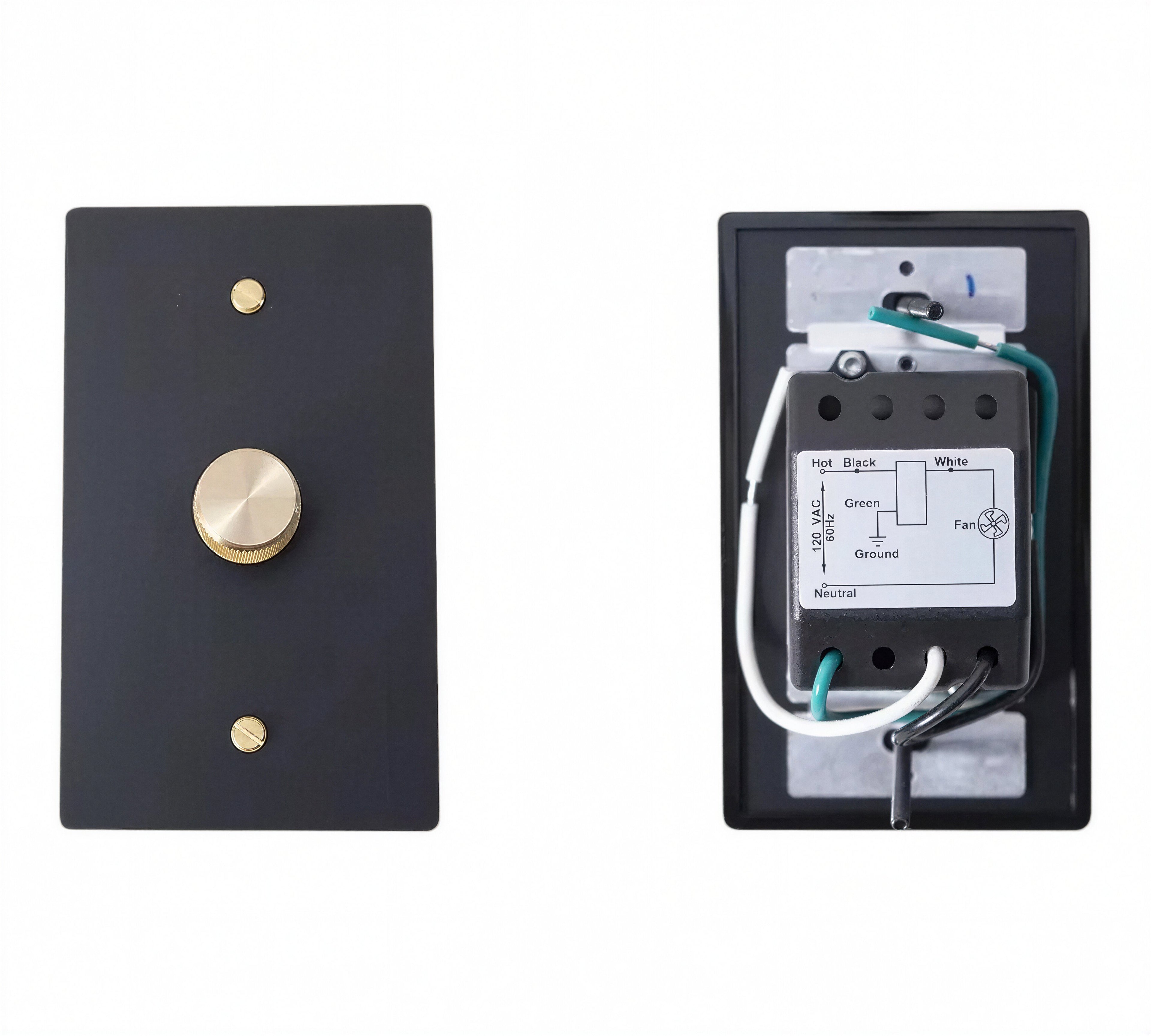 Brass Fan Speed Control Switch – 120V UL