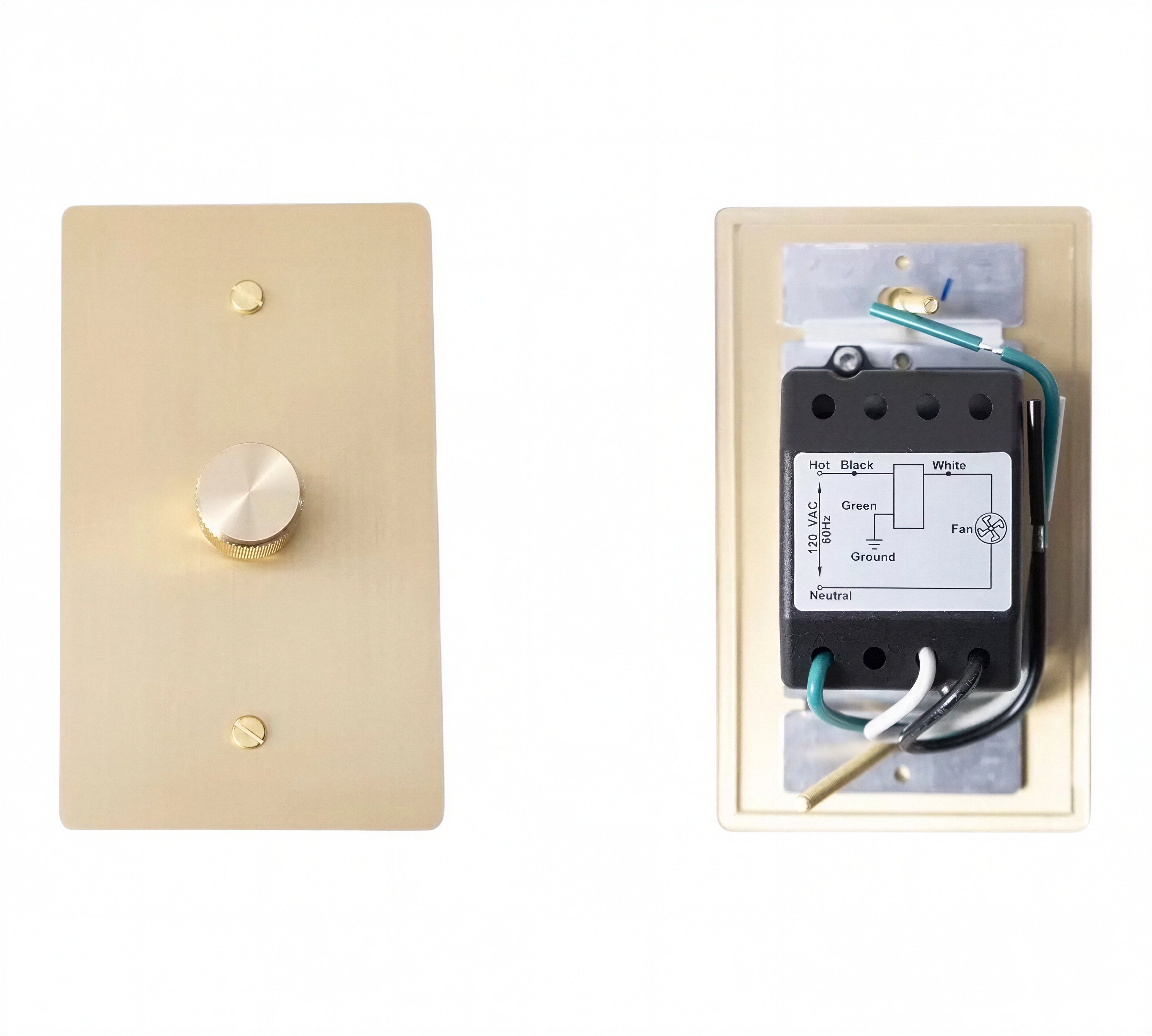 Brass Fan Speed Control Switch – 120V UL