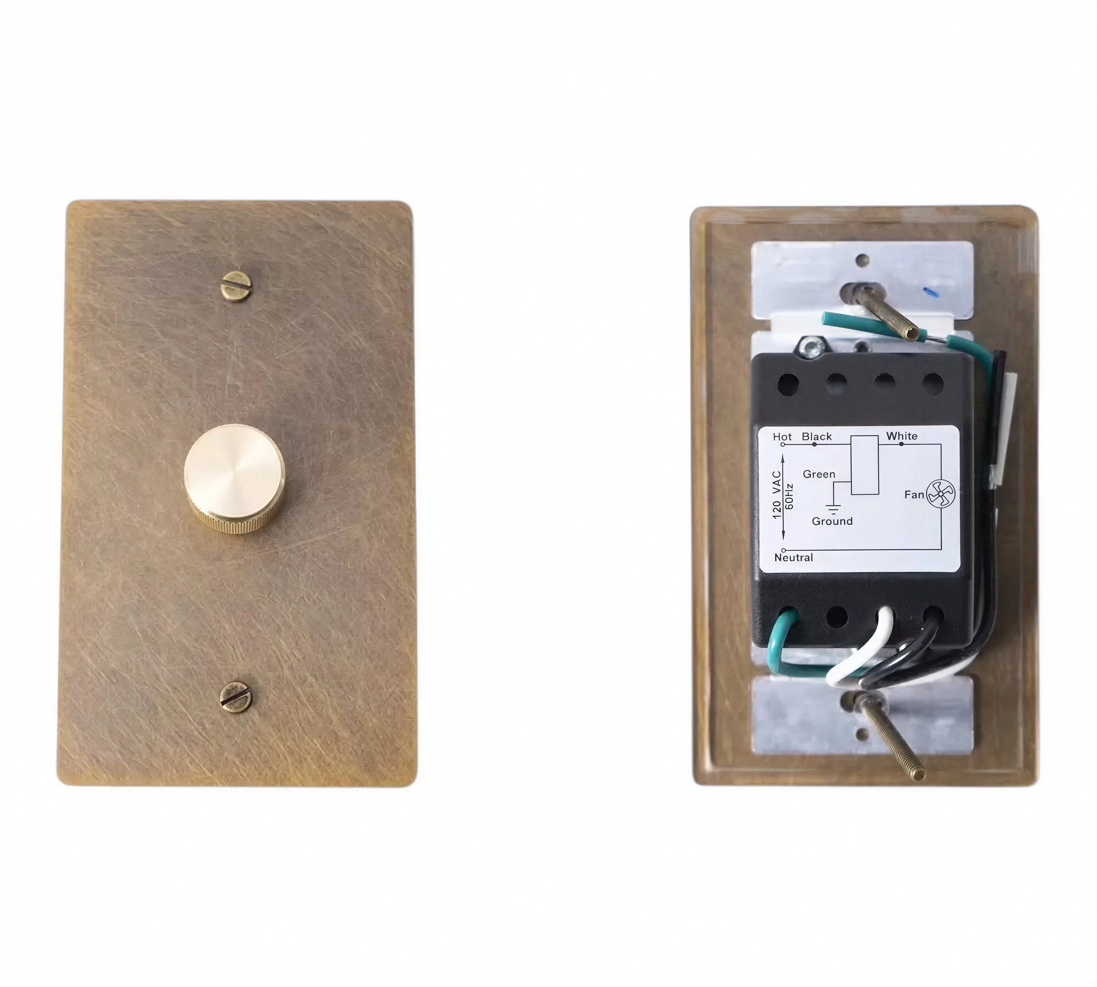 Brass Fan Speed Control Switch – 120V UL