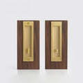 Matte Brass finish, Solid Brass Flush Sliding Door Pull Set