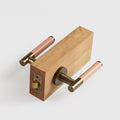 Antique Brass finish, Leather Wrapped Solid Brass Door Lever Set, European Mortise