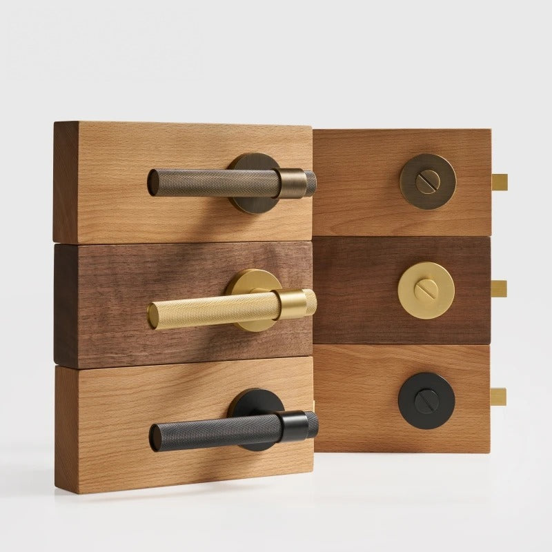 Diamond Knurled Solid Brass Privacy Thumb Turn, European Mortise
