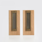 Antique Brass finish, Solid Brass Flush Sliding Door Pull Set