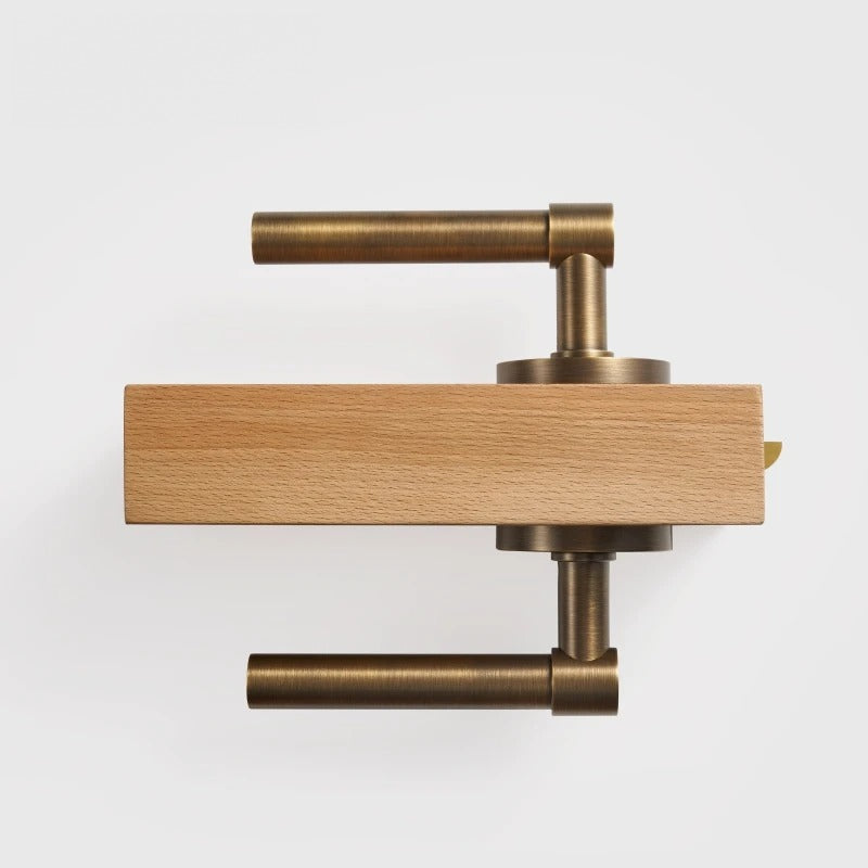 Plain Minimalist Solid Brass Door Lever Set, US Standard