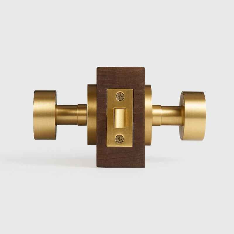 Round Solid Brass Door Knob Set, US Standard