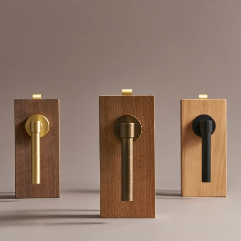 Plain Minimalist Solid Brass Door Lever Set, European Mortise