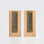 Antique Brass finish, Solid Brass Flush Sliding Door Pull Set