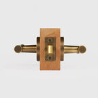 Leather Wrapped Solid Brass Door Lever Set, US Standard
