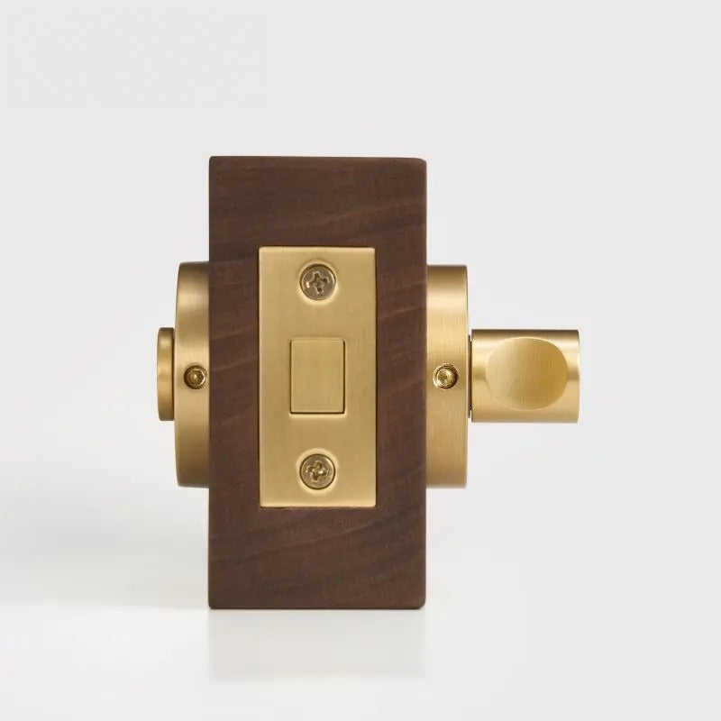 Matte Brass finish, Plain Solid Brass Privacy Thumb Turn, European Mortise