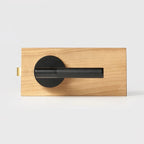 Matte Black finish, Leather Wrapped Solid Brass Door Lever Set, US Standard