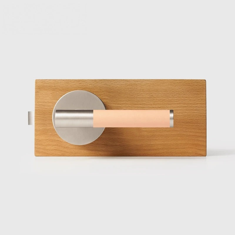 Leather Wrapped Solid Brass Door Lever Set, US Standard
