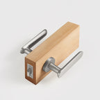 Flat Solid Brass Door Lever Set, European Mortise