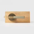 Matte Brass finish, Leather Wrapped Solid Brass Door Lever Set, US Standard