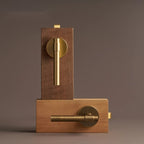 Slim Plain Solid Brass Door Lever Set, US Standard