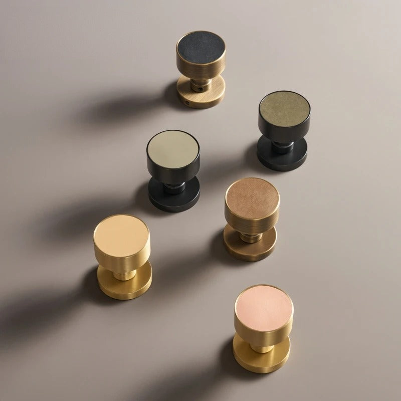 Round Solid Brass Door Knob Set, US Standard