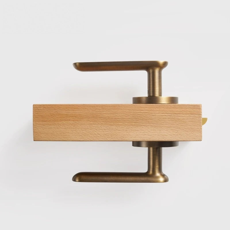 Flat Solid Brass Door Lever Set, US Standard