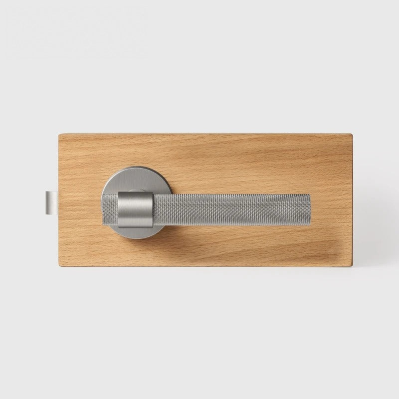 Brushed Nickel finish, Cross Knurled Solid Brass Door Lever Set, European Mortise
