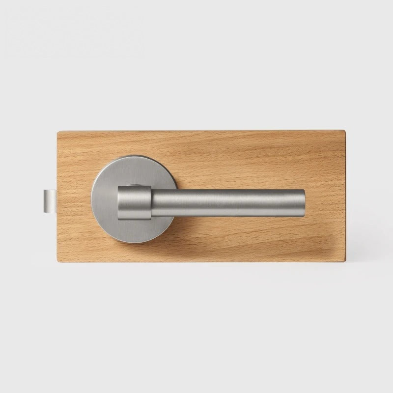 Brushed Nickel finish, Plain Minimalist Solid Brass Door Lever Set, US Standard