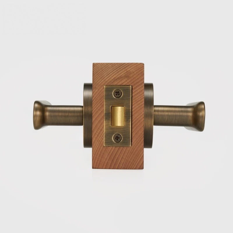 Flat Solid Brass Door Lever Set, US Standard