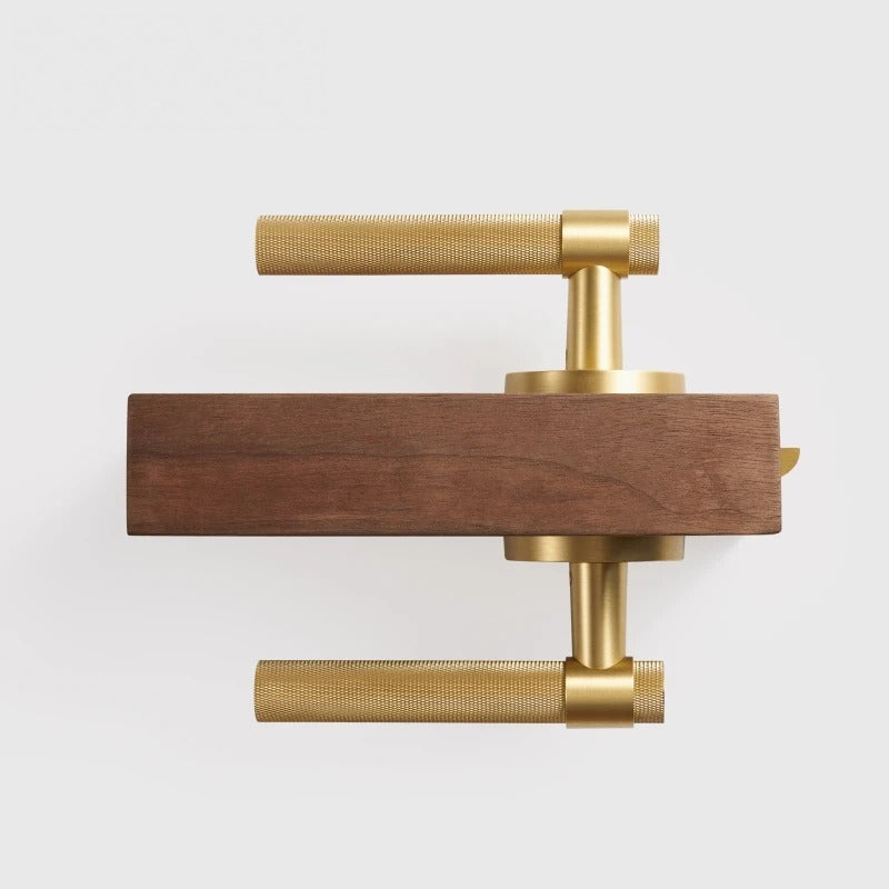 Cross Knurled Solid Brass Door Lever Set, US Standard