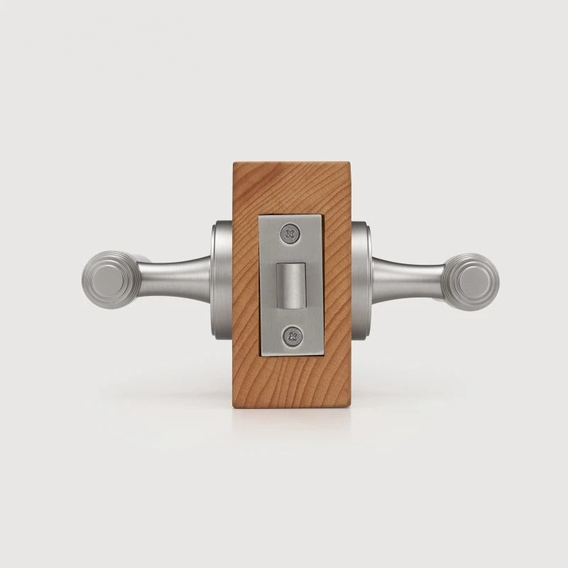 Classic Bar Solid Brass Door Lever Set, European Mortise
