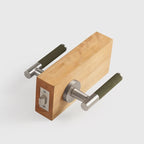 Leather Wrapped Solid Brass Door Lever Set, European Mortise