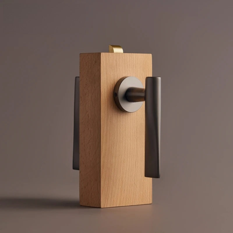 Sculpted Solid Brass Door Lever Set, European Mortise