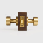 Round Solid Brass Door Knob Set, European Mortise