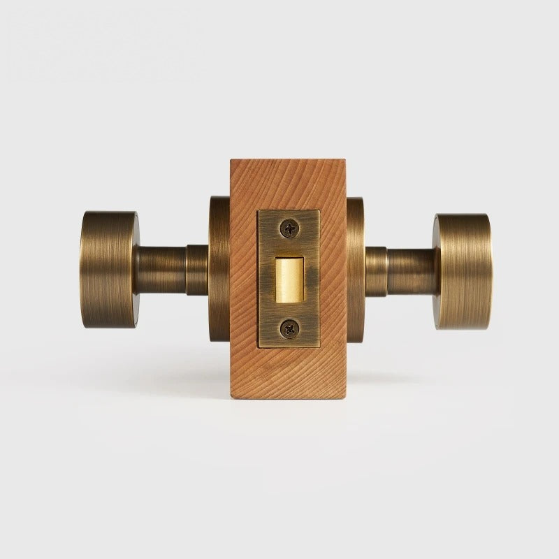 Round Solid Brass Door Knob Set, US Standard