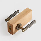 Linear Knurled Solid Brass Door Lever Set, European Mortise