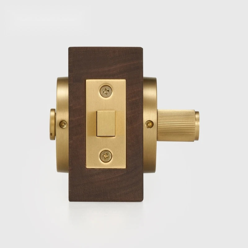 Matte Brass finish, Linear Knurled Solid Brass Privacy Thumb Turn, US Standard