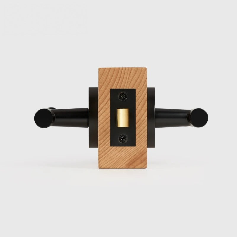 Leather Wrapped Solid Brass Door Lever Set, US Standard